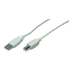 USB 2,0 Cable A/B, grey, 3,00M