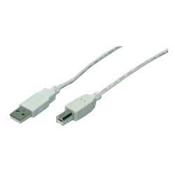 USB 2,0 Cable A/B, grey, 1,8M